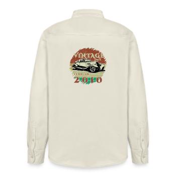 16th Birthday - Classic - Vintage since 02/2010 - Relaxed Fit Unisex Organic Shirt by Stanley/Stella - soft Ecru - Back - AI Model Male 178 light (178cm)