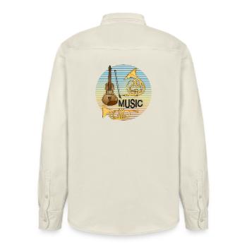 Musikinstrumente - Relaxed Fit Unisex Organic Hemd von Stanley/Stella - Natur - Hinten - AI Model Male 178 light (178cm)