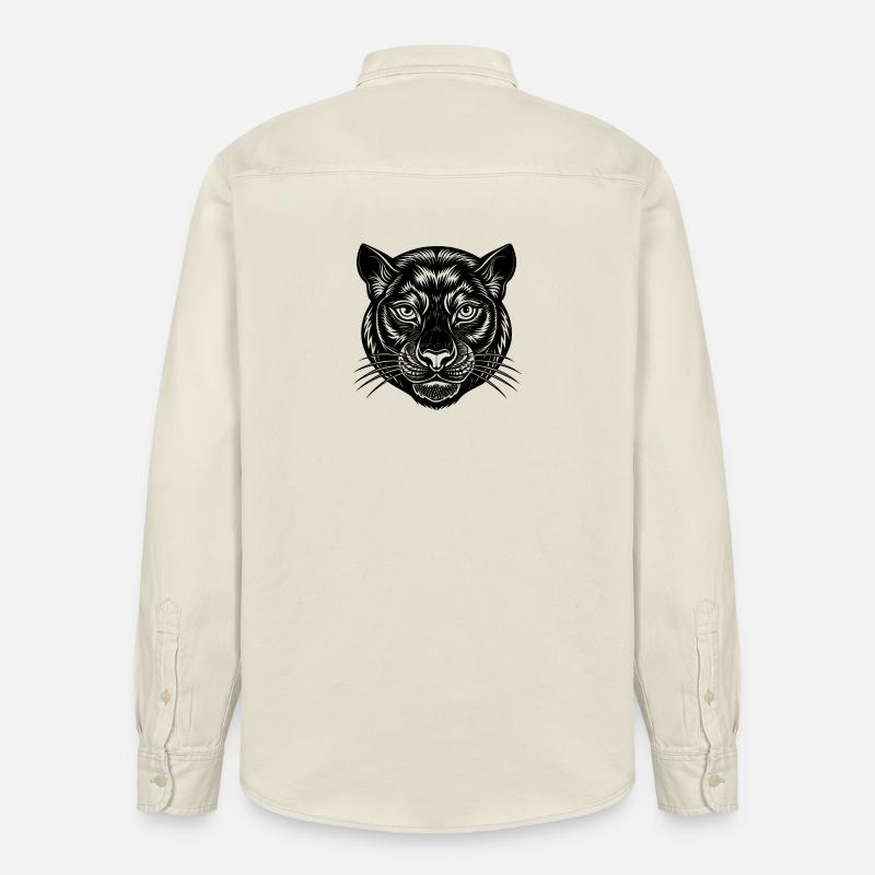 Panthergesicht - Relaxed Fit Unisex Organic Hemd von Stanley/Stella - Natur