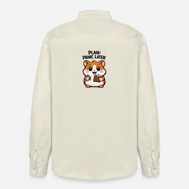 Plan: Panic Late Hamster - Stanley/Stella Unisex Work Shirt - soft Ecru