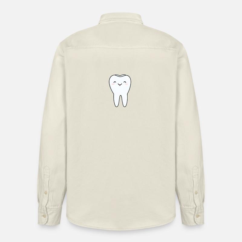 Dessin animé Dent Joyeuse - Chemise unisexe coupe décontractée bio Stanley/Stella - écru doux
