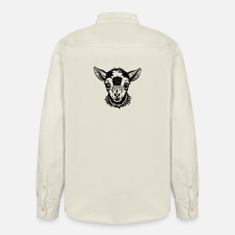 Visage de chevreau bébé - Chemise unisexe coupe décontractée bio Stanley/Stella - écru doux