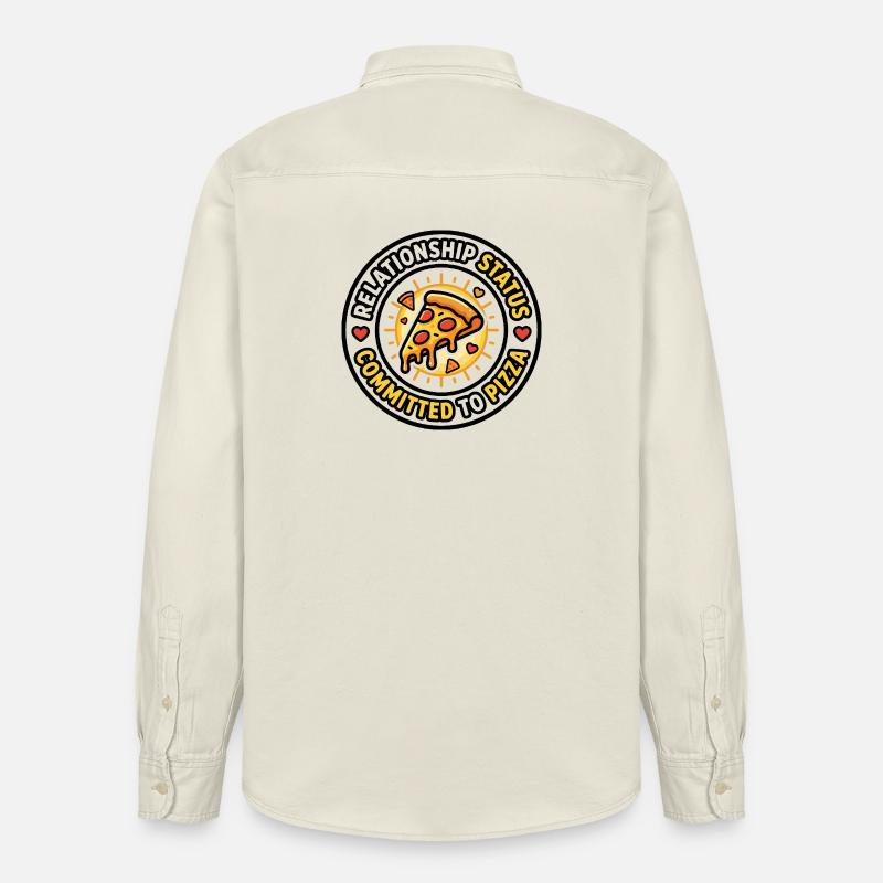 Relationship Status Committed to Pizza - Relaxed Fit Unisex Organic Shirt by Stanley/Stella - soft Ecru