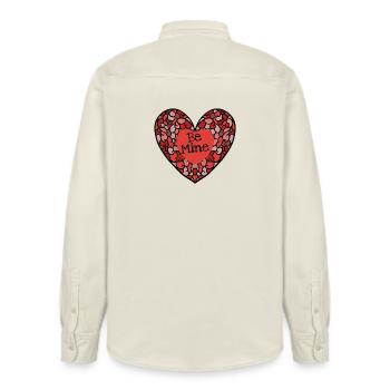 Be Mine Intricate Heart Mosaik - Relaxed Fit Unisex Organic Hemd von Stanley/Stella - Natur - Hinten - AI Model Male 178 light (178cm)