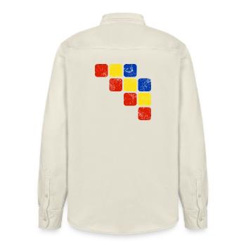 Couleurs Motif d’ornement - Couleurs de base - Chemise unisexe coupe décontractée bio Stanley/Stella - écru doux - Dos - AI Model Male 178 light (178cm)