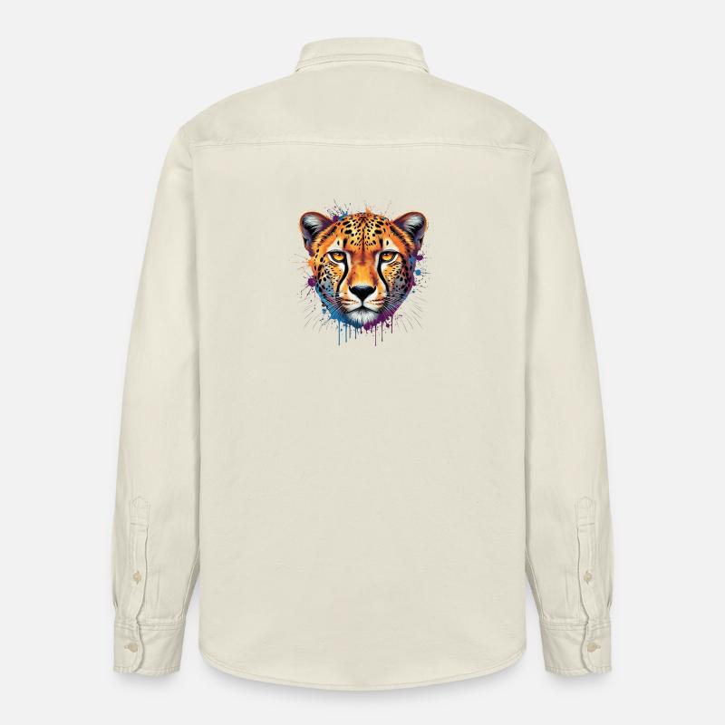 Bunter Leopard – Moderne Tier Illustration - Relaxed Fit Unisex Organic Hemd von Stanley/Stella - Natur
