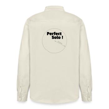 Perfect Solo - Relaxed Fit Unisex Organic Shirt by Stanley/Stella - soft Ecru - Back - AI Model Male 178 light (178cm)