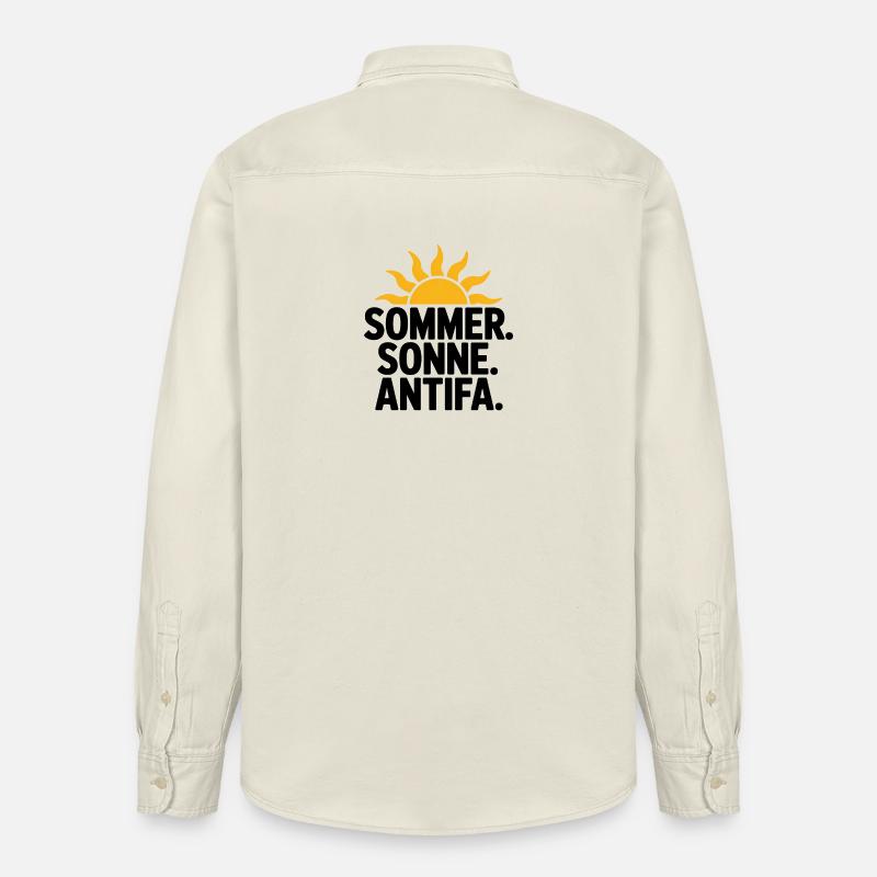 Sommer Sonne Antifa - T-shirt antifasciste - Chemise unisexe coupe décontractée bio Stanley/Stella - écru doux