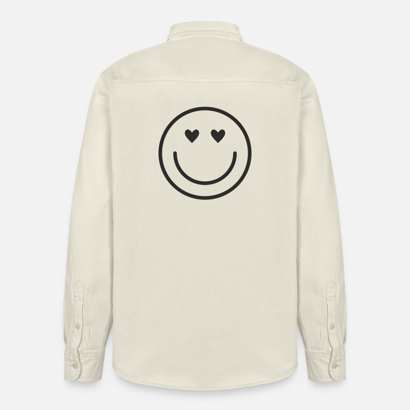 Smiley lachen lächle smile - Relaxed Fit Unisex Organic Hemd von Stanley/Stella - Natur