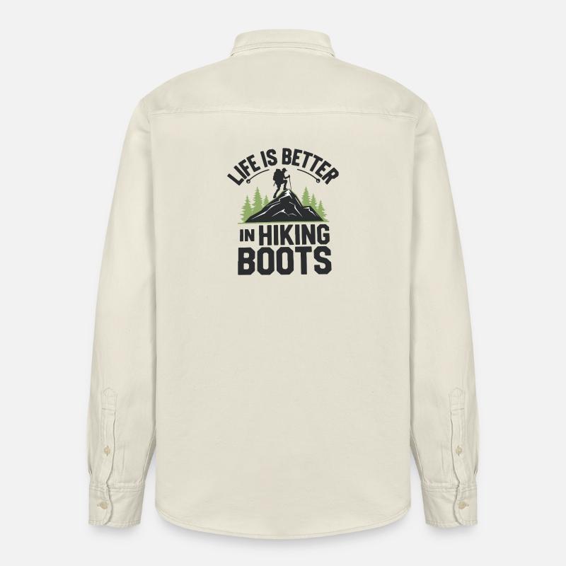 Das Leben ist besser in Wanderschuhen - Relaxed Fit Unisex Organic Hemd von Stanley/Stella - Natur