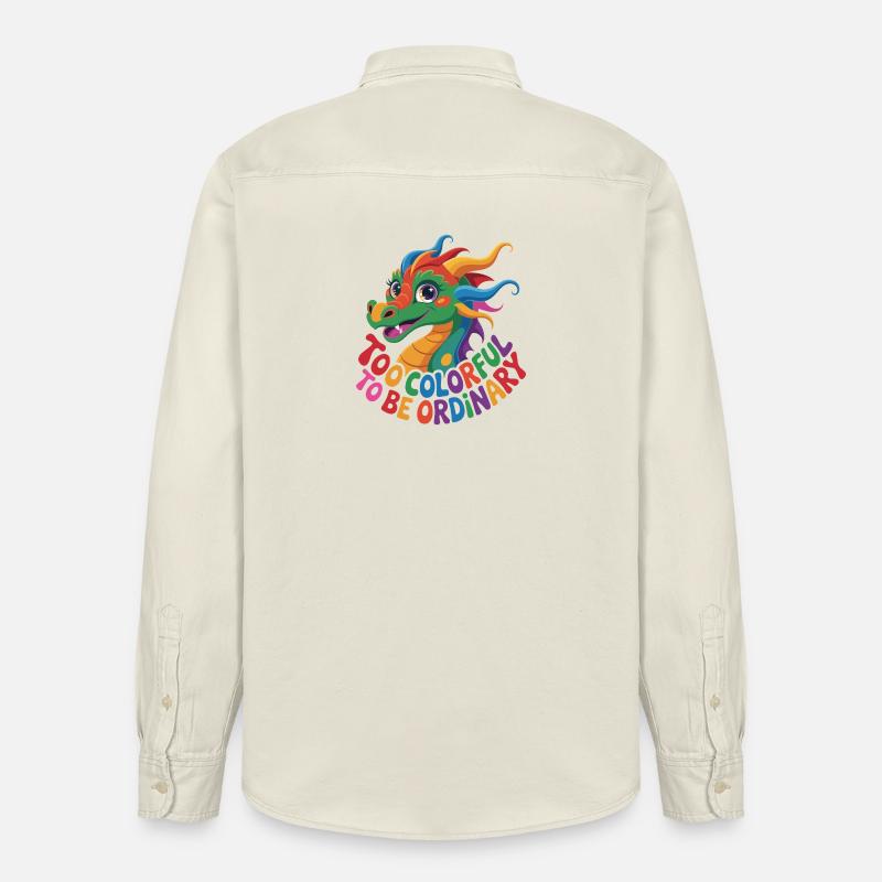 Farbenfroher eigenständiger Drache - Relaxed Fit Unisex Organic Hemd von Stanley/Stella - Natur