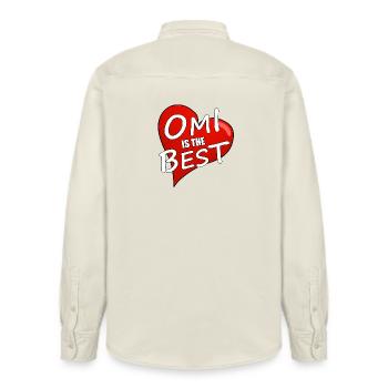 OMI IS THE BEST - Relaxed Fit Unisex Organic Hemd von Stanley/Stella - Natur - Hinten - AI Model Male 178 light (178cm)