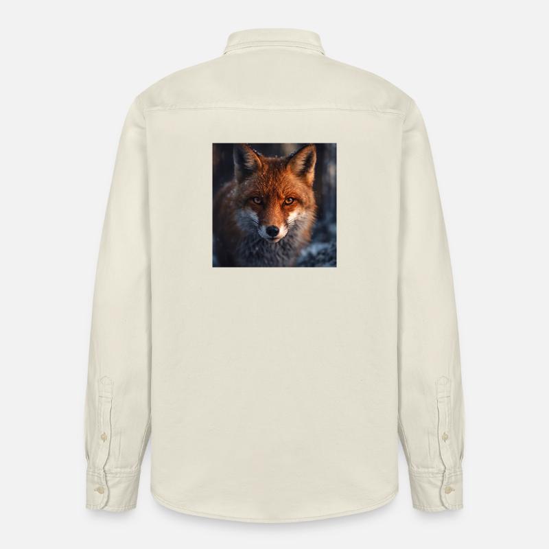 Fuchs-Erkundung bei Einbruch der Dämmerung - Relaxed Fit Unisex Organic Hemd von Stanley/Stella - Natur