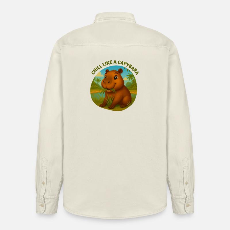 Entspann dich wie ein Kapybara - Relaxed Fit Unisex Organic Hemd von Stanley/Stella - Natur
