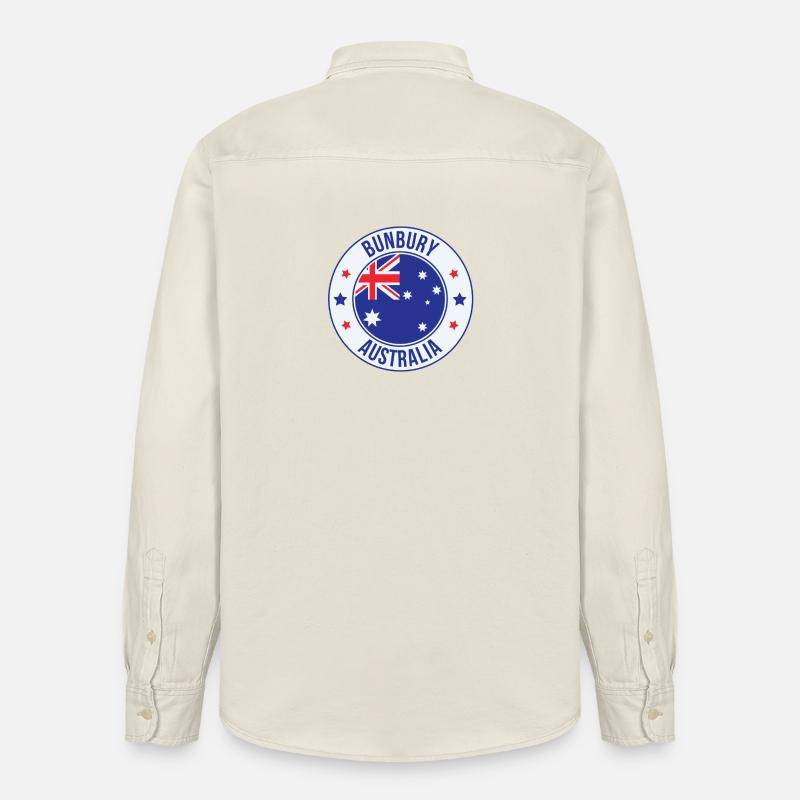 Insigne du drapeau australien de Bunbury - Chemise unisexe coupe décontractée bio Stanley/Stella - écru doux