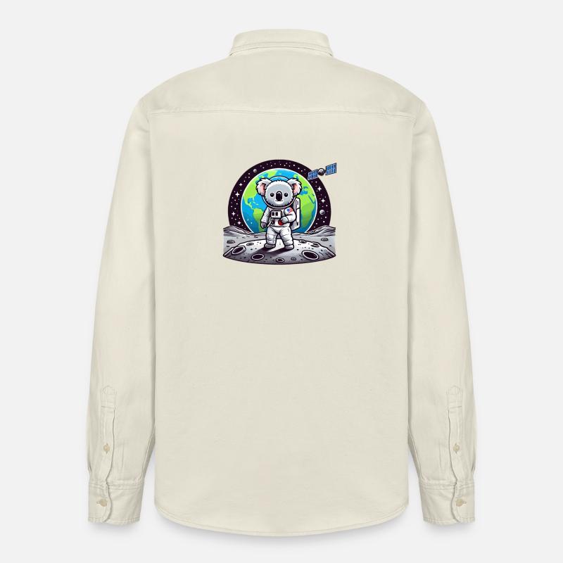 Astronaute koala sur le sol lunaire - Chemise unisexe coupe décontractée bio Stanley/Stella - écru doux