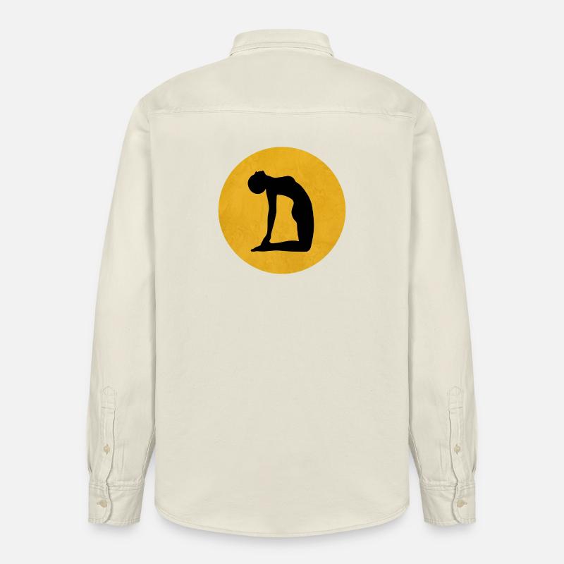 Kamel Yoga Pose Silhouette Sonne Design - Relaxed Fit Unisex Organic Hemd von Stanley/Stella - Natur