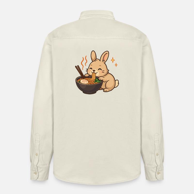 Lapin aux nouilles, ramen, kawaii lapin - Chemise unisexe coupe décontractée bio Stanley/Stella - écru doux