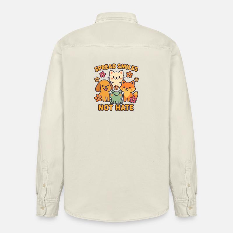 Spread Smiles Not Hate – Niedliche Tierfreunde - Relaxed Fit Unisex Organic Hemd von Stanley/Stella - Natur