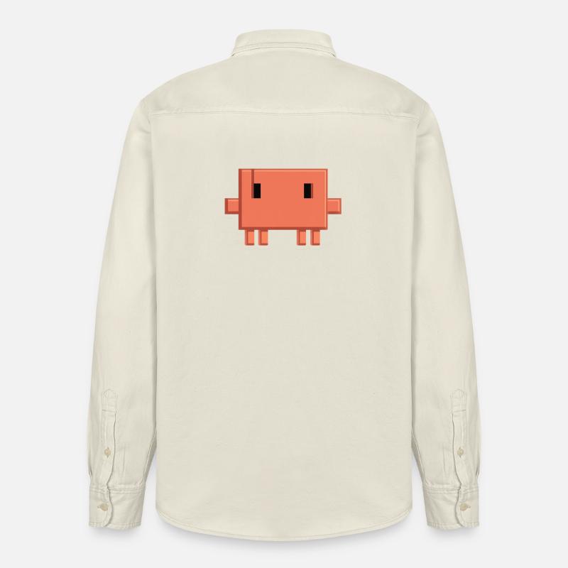 Claude Code Pixel AI Maskottchen-Entwickleraufkleber - Relaxed Fit Unisex Organic Hemd von Stanley/Stella - Natur