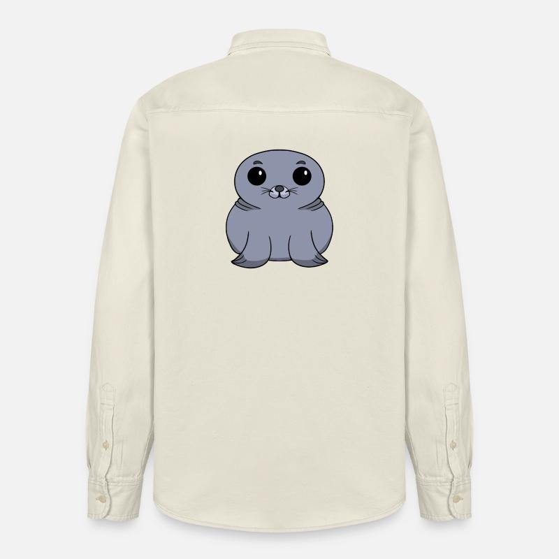 Phoques Chibi - Chemise unisexe coupe décontractée bio Stanley/Stella - écru doux