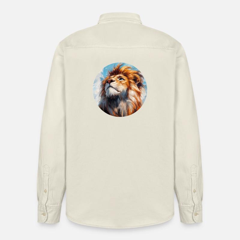 Design de Lion - Chemise unisexe coupe décontractée bio Stanley/Stella - écru doux