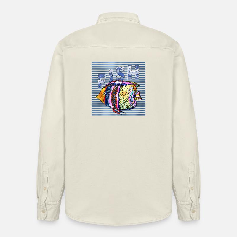 pesce - Camicia unisex vestibilità rilassata bio di Stanley/Stella - ecru morbido