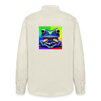 frog - Relaxed Fit Unisex Organic Shirt by Stanley/Stella - soft Ecru - Back - AI Model Male 178 light (178cm)