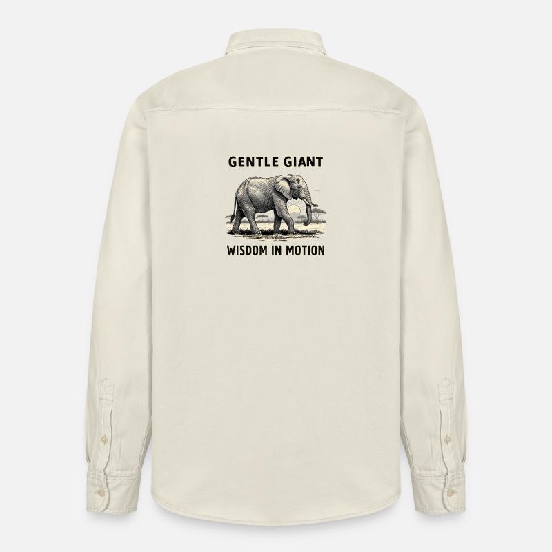 éléphant - Chemise unisexe coupe décontractée bio Stanley/Stella - écru doux