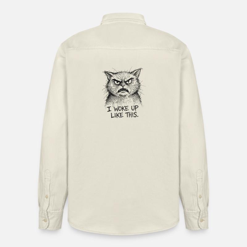 Wütige Katzen-Scribble - Relaxed Fit Unisex Organic Hemd von Stanley/Stella - Natur