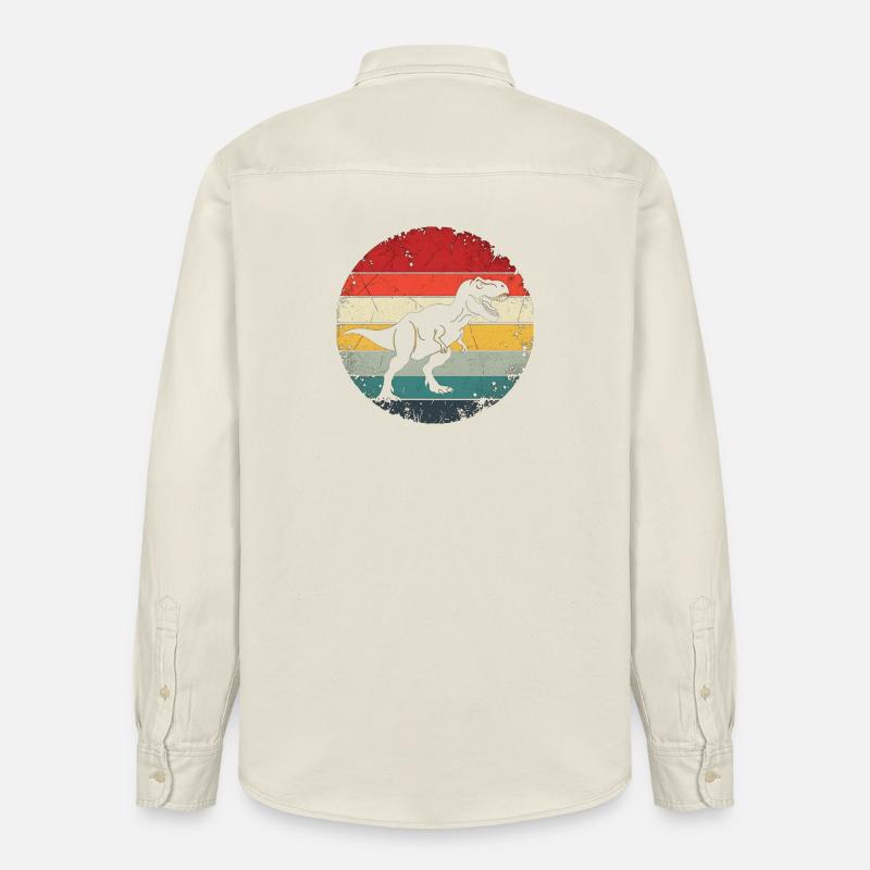 Dinosaurier-Geschenk – Retro-Dinosaurier-Dino-Dinosaurier - Relaxed Fit Unisex Organic Hemd von Stanley/Stella - Natur