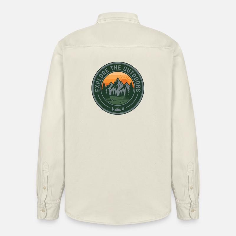Explore Outdoors Berge - Relaxed Fit Unisex Organic Hemd von Stanley/Stella - Natur