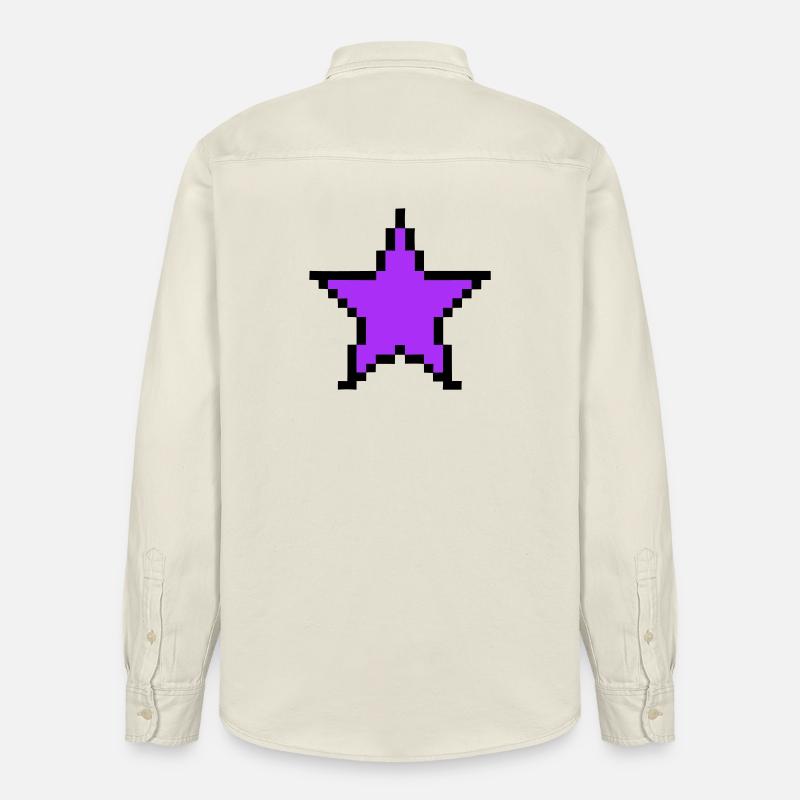 Pixel Stern 8-Bit Power Up - Relaxed Fit Unisex Organic Hemd von Stanley/Stella - Natur