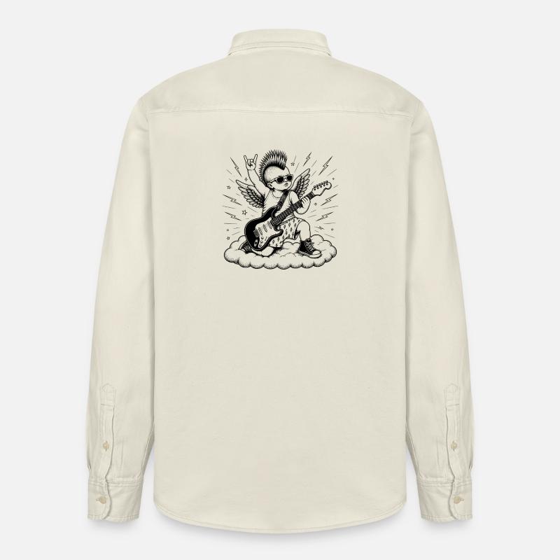 Punk Cherub mit E-Gitarre - Relaxed Fit Unisex Organic Hemd von Stanley/Stella - Natur