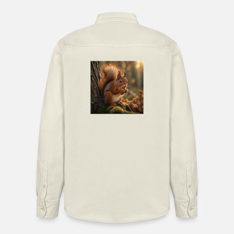 Écureuil dans la forêt ensoleillée - Chemise unisexe coupe décontractée bio Stanley/Stella - écru doux