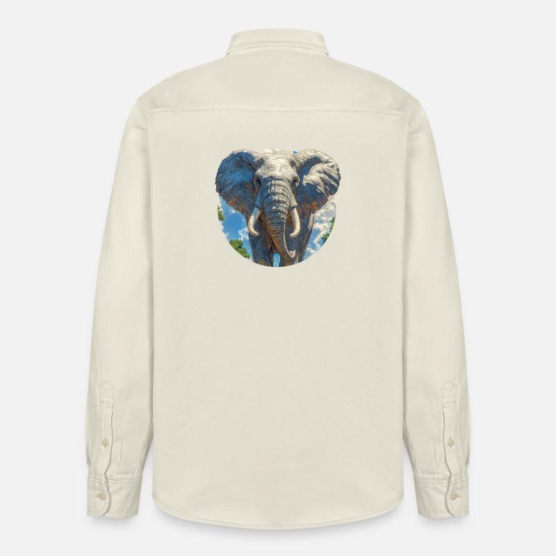 Elefantendesign - Relaxed Fit Unisex Organic Hemd von Stanley/Stella - Natur