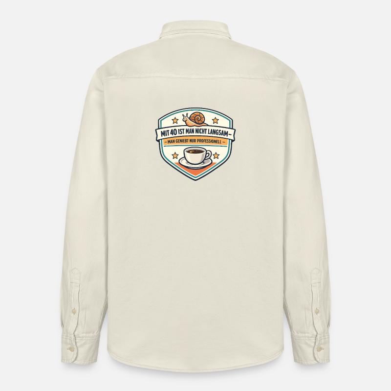 Mit 40 Nicht Langsam Genuss - Relaxed Fit Unisex Organic Hemd von Stanley/Stella - Natur