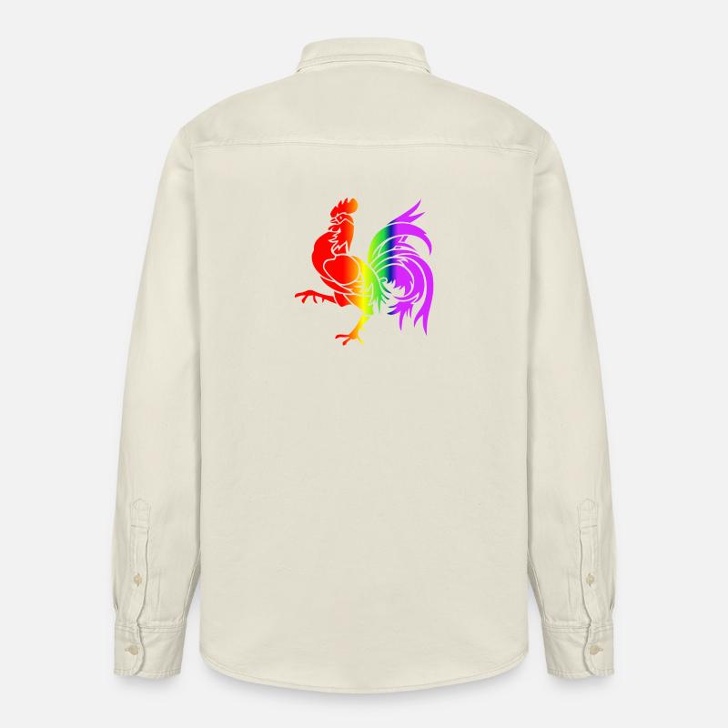 Bunter Regenbogenhahn - Relaxed Fit Unisex Organic Hemd von Stanley/Stella - Natur