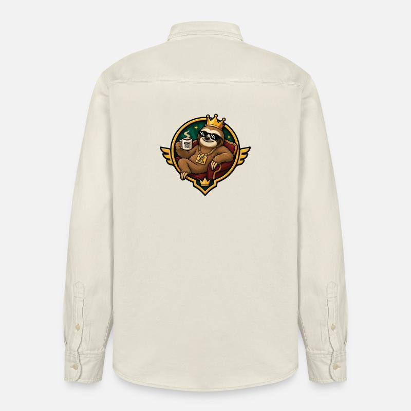 Königlicher Chiller-Sloth mit Kaffee - Relaxed Fit Unisex Organic Hemd von Stanley/Stella - Natur