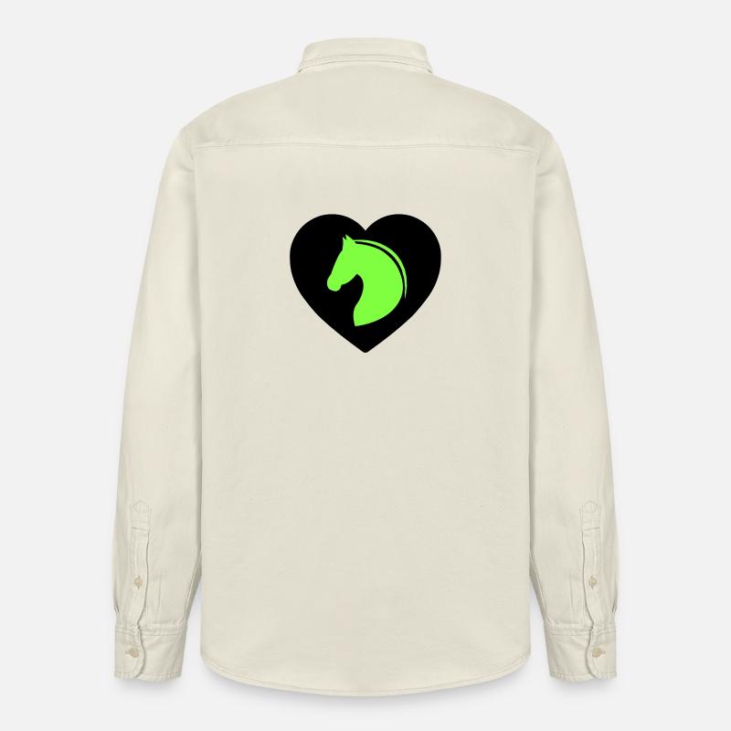 Pferde - Relaxed Fit Unisex Organic Hemd von Stanley/Stella - Natur
