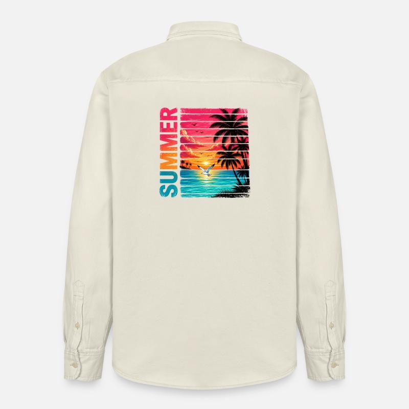 Retro Summer - Relaxed Fit Unisex Organic Hemd von Stanley/Stella - Natur