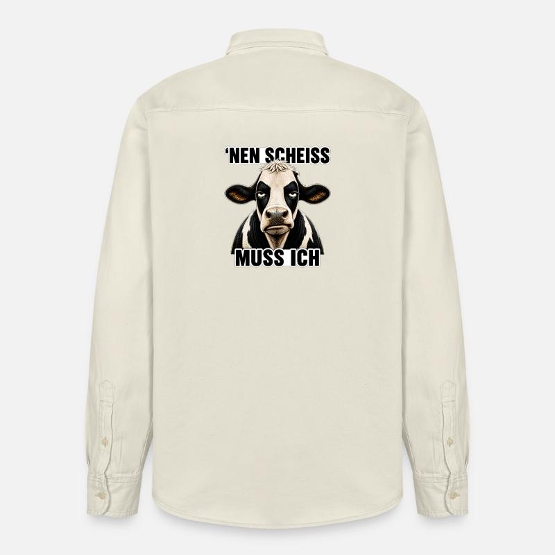 Genervte Kuh `Nen Scheiss Muss Ich - Relaxed Fit Unisex Organic Hemd von Stanley/Stella - Natur