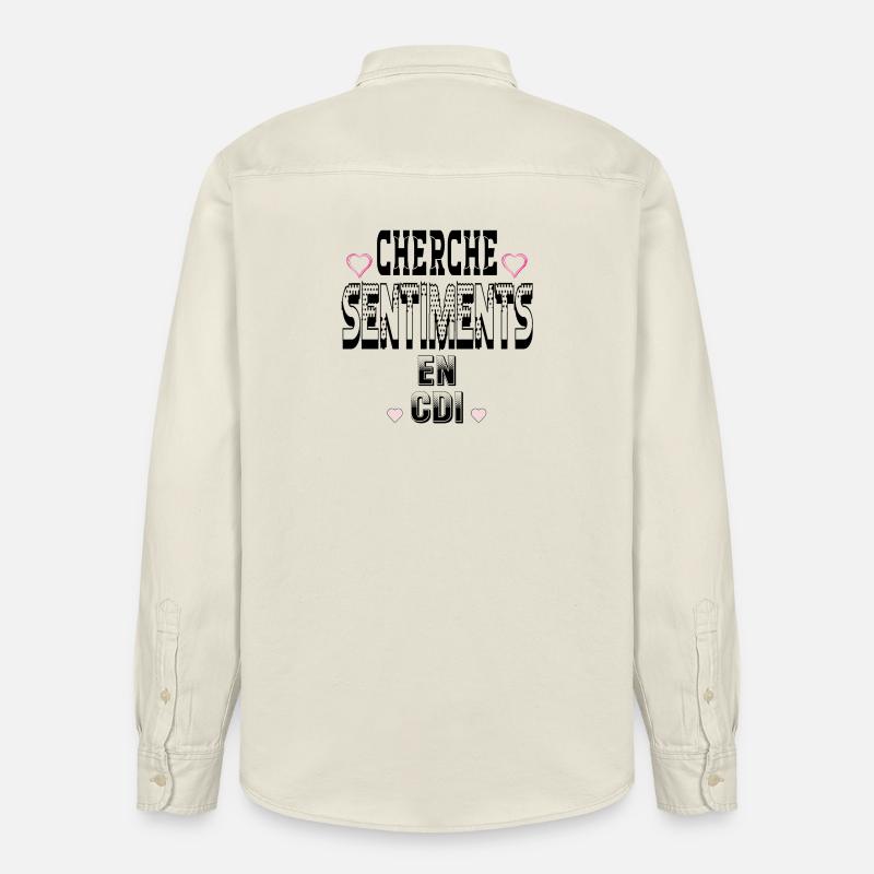 Cherche Sentiments en CDI - Chemise unisexe coupe décontractée bio Stanley/Stella - écru doux