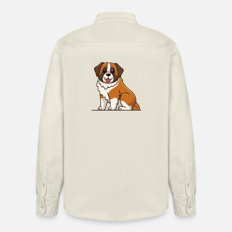 Saint-Bernard (bande dessinée) - Chemise unisexe coupe décontractée bio Stanley/Stella - écru doux