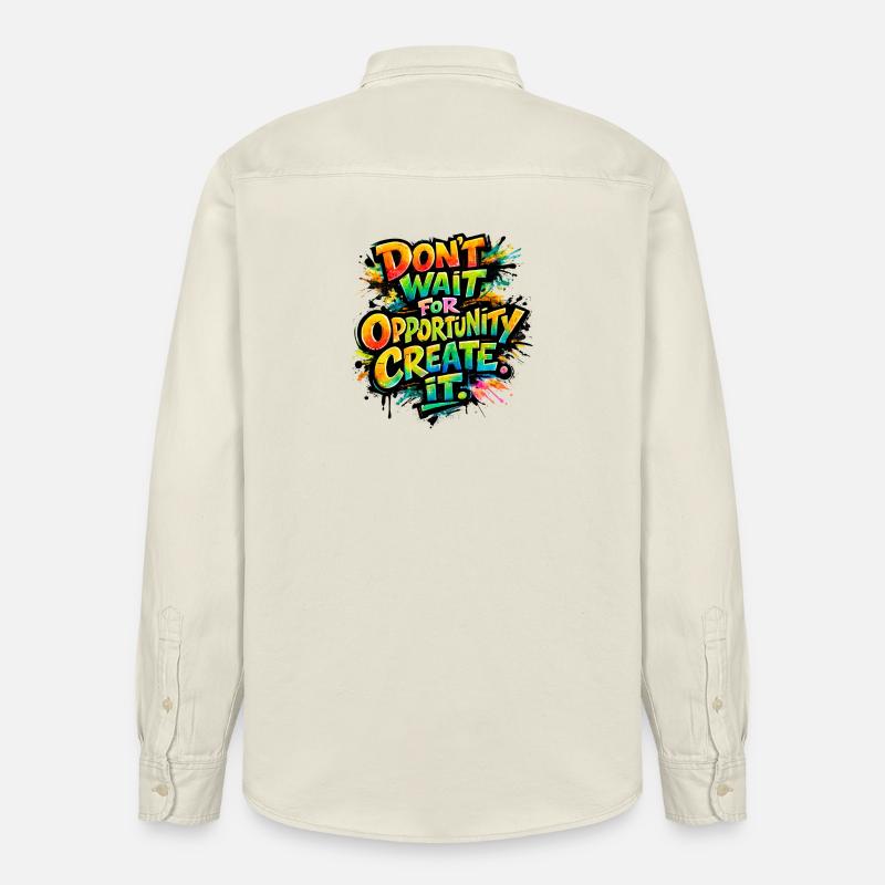 Don-t_wait_ - Relaxed Fit Unisex Organic Hemd von Stanley/Stella - Natur