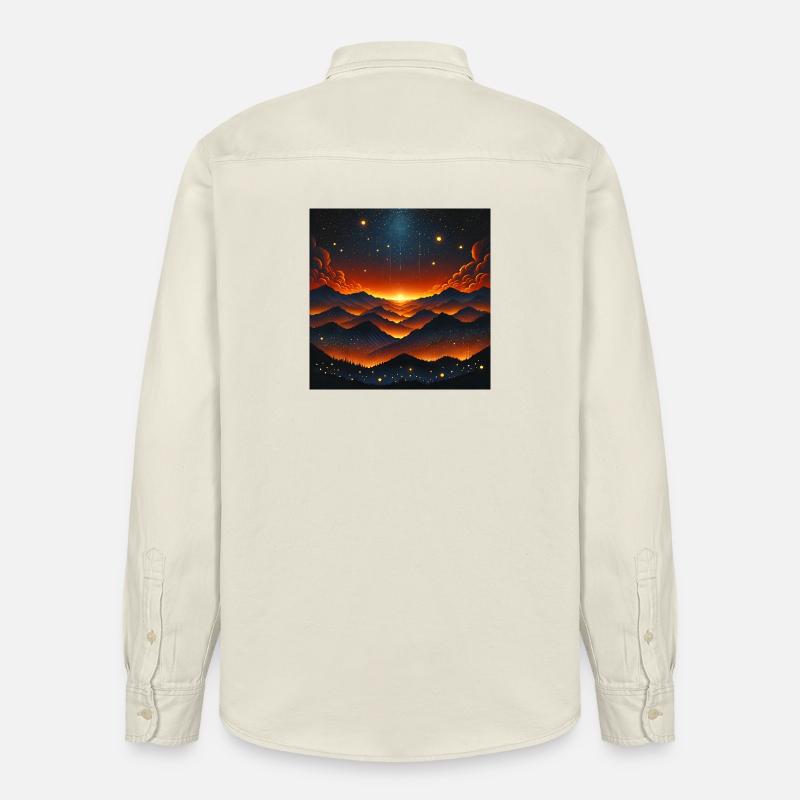Coucher de soleil éclatant sur Bergen - Chemise unisexe coupe décontractée bio Stanley/Stella - écru doux