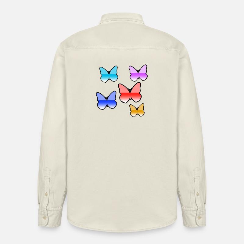Schmetterlinge - Relaxed Fit Unisex Organic Hemd von Stanley/Stella - Natur