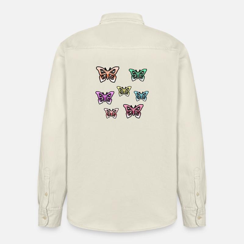 Papillons - Chemise unisexe coupe décontractée bio Stanley/Stella - écru doux