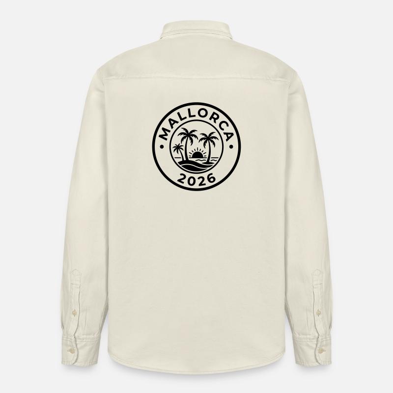 Mallorca 2026 Palmen - Relaxed Fit Unisex Organic Hemd von Stanley/Stella - Natur