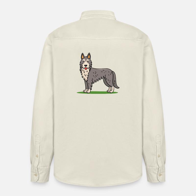 Irischer Wolfshund (Comic) - Relaxed Fit Unisex Organic Hemd von Stanley/Stella - Natur